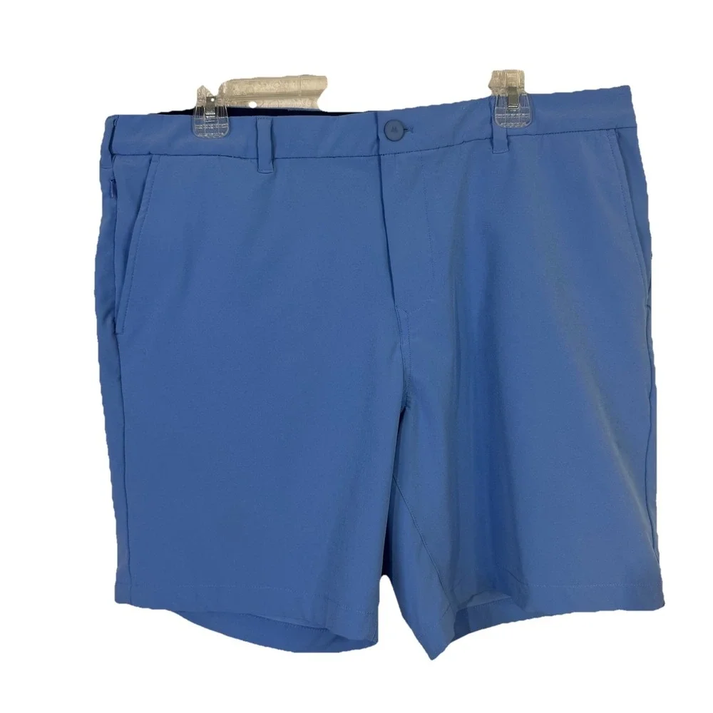 Mizzen Main 'Harbour' Lightweight Chino Golf Shorts. Light Blue, Men's‎ 38 M